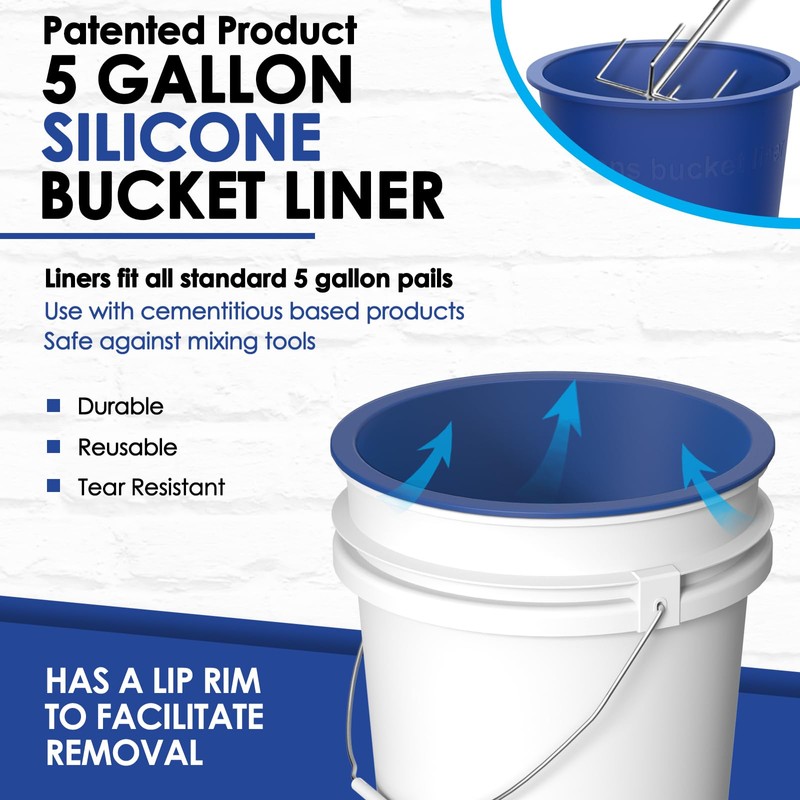 5 Gallon Bucket Liner Reusable Rubber Liner for Concrete Thinset