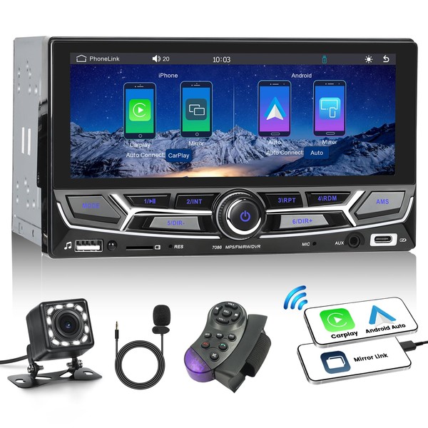 Universal Double Din Car Stereo 6.86 inch Touchscreen with Wireless