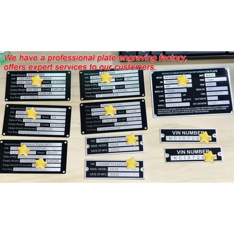 Blank Aluminum ID Plates, Metal Identification Plate, Serial Number Tag,