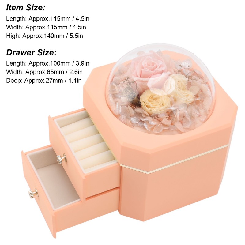 Forever Flower Double Drawer Octangle Gift Jewelry Packaging Storage Jewelry