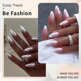 GZMAYUEN 2PCS Magic White Chrome Nail Powder, Super Glossy Mirror Effect Metallic Nail Powder Nail Glitter Manicure Pigments for Nail Art Design