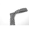 F NODE Necktie, Checkered Pattern, Black and White, For Parties,