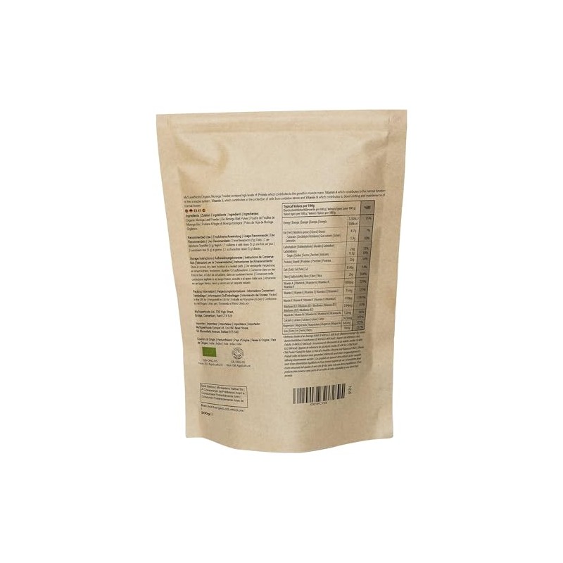 Organic Moringa Powder 500g, Rich Source of Vitamin A &