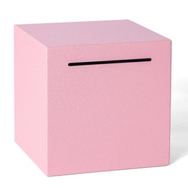 Piggy Bank for Adults Must Break to Open, Unbreakable Adults Piggy Bank Made of Stainless Steel, Metal Saving Bank (Pink, 4.72-inch)