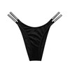 Victoria's Secret Double Shine Strap Brazilian Bikini Bottom Black