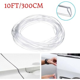 Puerta de coche transparente para protector de bordes de 10 pies, tira de goma de PVC para protección contra arañazos, ajuste de canal en U para puerta de automóvil para protección de bordes