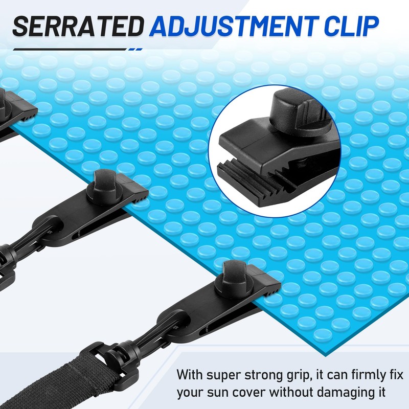 24 Pcs Pool Solar Cover Reel Attachment Kit, Inground Swimming