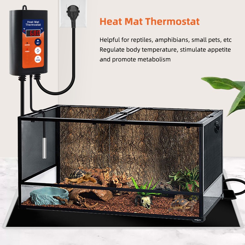 Digital Heat Mat Thermostat 1000W 110V 41-108℉ Temperature Controller with