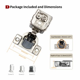 STIANC 50 Pack 1 1/2" Overlay 3D Soft Close Hinges for Face Frame Kitchen Cabinet, 3 Way Adjustability, Quiet Self-Closing Door, 105 Degree