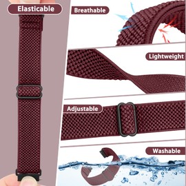 SHIJZWD Elastic Watch Straps, 16 mm, 18 mm, 20 mm, 22 mm Strap with Quick Release, Adjustable Stretchy Nylon Loop Sports Breathable Replacement Strap for Men, Women