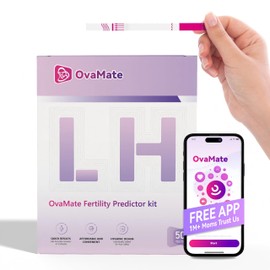 OvaMate Ovulation Test Strips, Ovulation Predictor Kit,Women Fertility Tracking and Pregnancy Planning Kit with Free Ovulation Calculator iOS and Android APP-50 Tests
