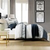 Quilta Navy Comforter Set King Size - Boho Blue Striped