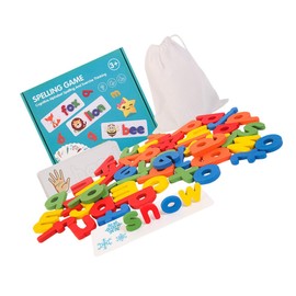 KONTONTY 1 Set Spelling Game Alphabet Blocks Flashcards Word Puzzle for Early Learning Matching Safe Engaging Educational