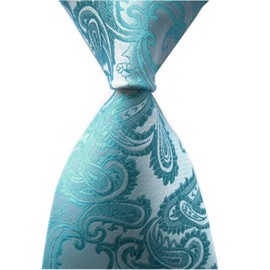 Corbatas de cachemira para hombre, diseño de lujo, estilo jacquard, para bodas y formales, Azul Cian, Talla única