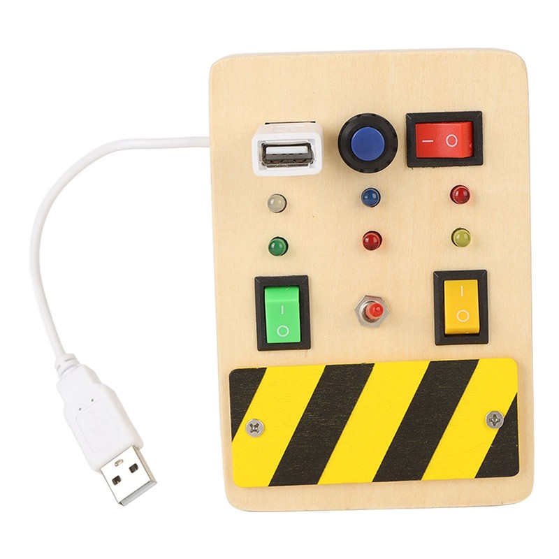 Light Switch Sensory Board Electric Wooden LED Early Education Color