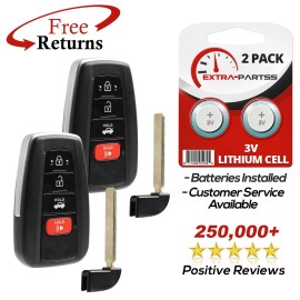 Extra-Partss 2 For 2019 2020 2021 Toyota Corolla Keyless Entry Remote Smart Key Fob 4 button