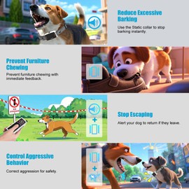 Dog Training Collar with Remote Control 4218 FT 3 Training Modes (Beep, Vibration, Safe Static) IPX7 Waterproof Rechargeable E-Collar for Small Medium Large Dogs 10-120lbs