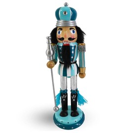 Nutcracker Ballet Gifts, Nutcracker Christmas Ornaments, Wooden Figure Decoration with Bright Traditional Uniform for Holiday Home Decor, Ideal Xmas Ornament, 10 Inch, King Nutcracker