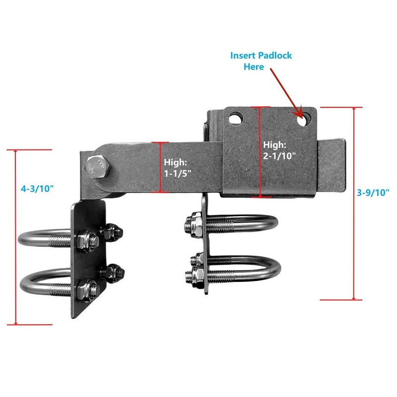YuPinDiZu Chain Link Double Gate Latch for 1-3/8" Gate Frames,Farm