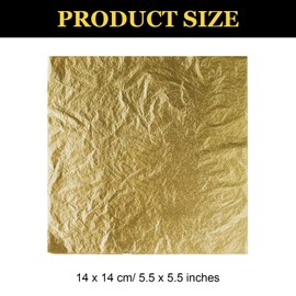100pcs Gold Leaf Sheets,Gold Foil Sheets,Imitation Gold Leaf Gold Foil Paper Multipurpose Gold Leaf,Gold Foil Paper for Gold Plating Crafts Art DIY Projects,Multi Artistic Handicraft Decor,14 * 14CM