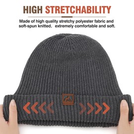 gitzing Knit Cuffed Beanie for Men and Women, Stretchy Soft Warm Daily Cuffed Unisex Winter Fisherman Hats, Gifts for Women/Men/Him/Dad,Dark Dark Gray