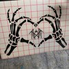 Sleep Token Skeletal Heart Hands Decal 6 Inch - Red