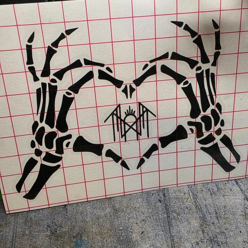 Sleep Token Skeletal Heart Hands Decal 6 Inch - Red