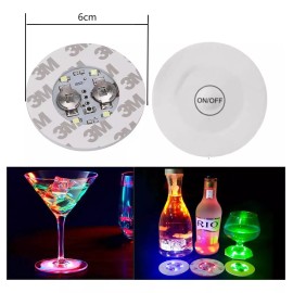 ZhuoSheng Taza Tapete Led Bebidas  Botella Pegatinas  Posavasos 24pcs