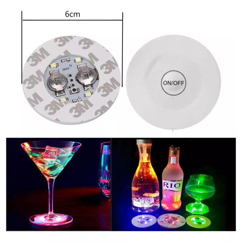 ZhuoSheng Taza Tapete Led Bebidas Botella Pegatinas Posavasos 24pcs