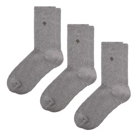 Gunze PBX601 Women's Socks, 3 Pairs Set, Polo, Absorbent, Quick Drying, Diatomaceous Earth Fiber, Heel Slip Resistant, Loose Opening Socks,, gray, 22.0-24.0 cm