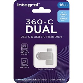 INTEGRAL 16GB CLE USB3.0 360-C Dual Type-C Metal