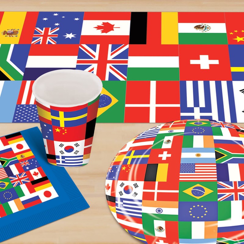 Printed International Flag Table Runner Party Accessory (1 count) (1/Pkg)