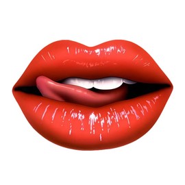 3D Lip Decoration Sticker 2-Piece Set Waterproof car Window Bumper Laptop Decoration Sticker#A-127