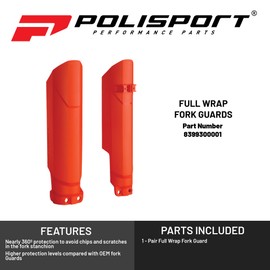 Polisport Full Wrap Fork Guards for Various KTM Models (Orange)