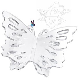 JiuYiSan Butterfly Acrylic Book Stands - Book Holders for Magazine, Art, Cook Book, Bible Stand - Rounded Corners, Sleek Transparent - Lightweight Yet Sturdy-8mm, 12" x 7" x 5.3"