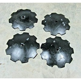 LOT of 4 18" Notched Harrow DISC Blades to FIT 7/8" OR 1" Square AXLE 3.5MM