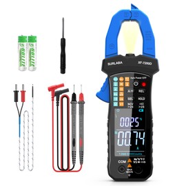 SURLABA Digital Clamp Multimeter, AC DC Clamp Meter, Clamp Meter, 600 V TRMS, NCV Current Meter Multimeter with Torch for Voltage Current Resistance Capacity Continuity Temperature Diode