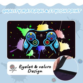 Vpory Bunk Bed Curtains - Loft Bed Curtains Privacy Bottom Bunk Bed Curtain Customization Blockout Breathable Bunk Bed Canopy for Teens Children Students (Game Machine Pattern, 2 Pacs Full)