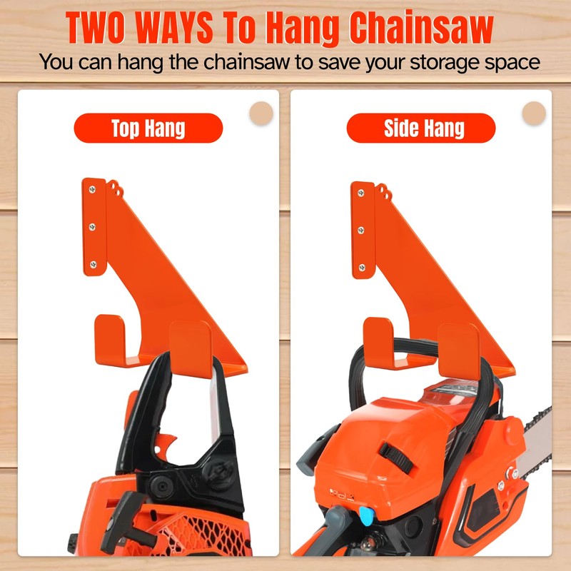 Jeogejin Chainsaw Hanger, 2 Pack Chainsaw Wall Mount, Heavy Duty