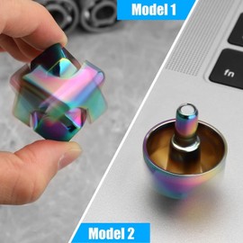 Infinity Fidget Cube, 2 in 1 Fidget Spinner Toy Metal for Kids and Adults, Transformable Anti-Anxiety Cube Fidget Block, EDC Office Desk Gadget