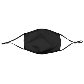 ARI MES 3-Ply Adjustable Fabric Face Mask, Washable Reusable Masks for Adults with Elastic Ear Loops, Adjustable Nose Strip & 1 Activated Carbon Filter for Women & Men - Adult, Black