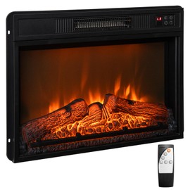 Tangkula 23 inch Electric Fireplace Insert, Recessed Fireplace w/ 3 LED Realistic Flame Effects, Remote Control, 30 Min to 6H Timer, Overheat Protection, 1400W Faux Fireplace for Bedroom Home