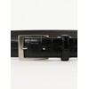 Beams Heart Leather Belt, Croco Stamp, Men's Black, Black