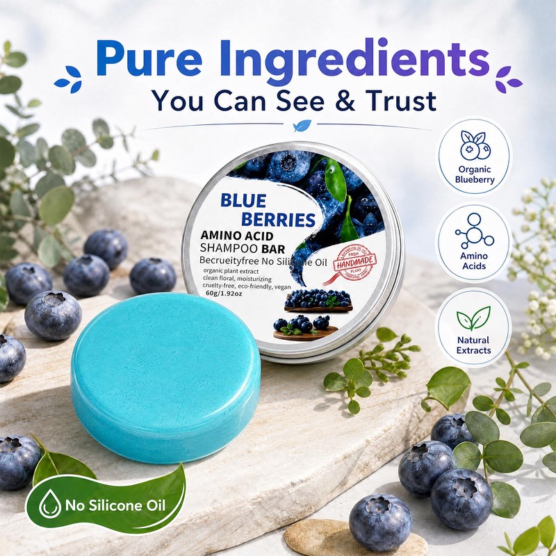 Blueberry Fields Shampoo & Conditioner, for Hair Strengthening | Blueberry