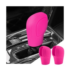 zipelo 2 Pack Car Gear Shift Knob Cover, Anti-Slip Auto Knob Gear Stick Protector, Comfortable Silicone Handbrake Shifter Cover for Men Women, Universal Vehicle Interior Accessories