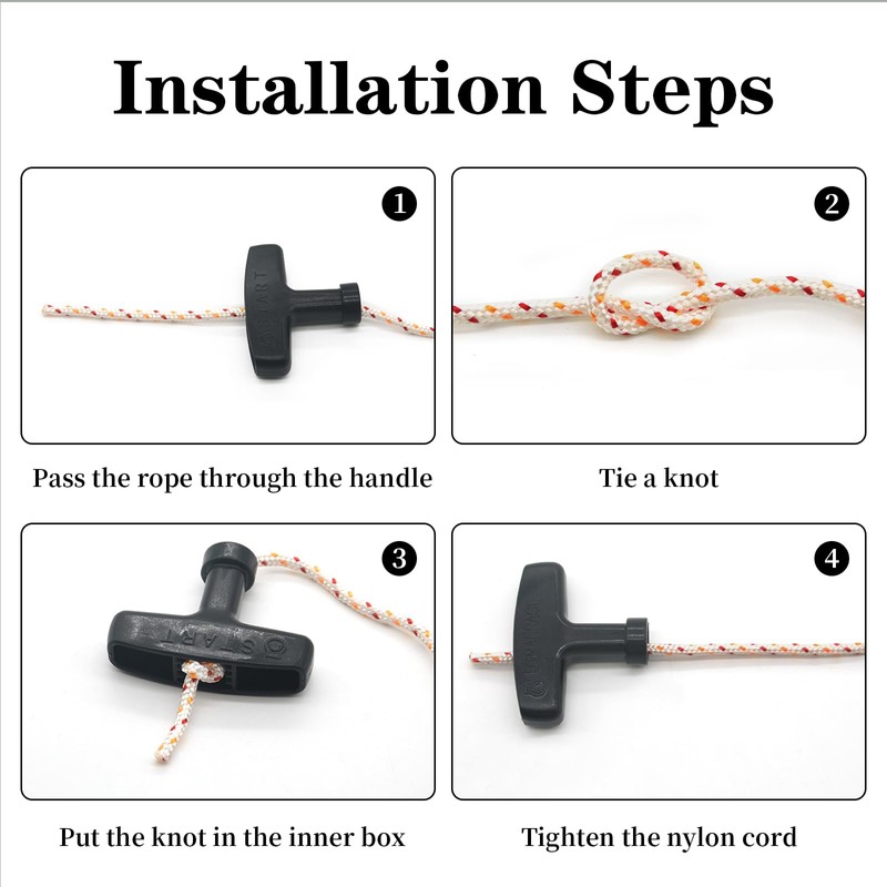 Multisland Recoil Starter Rope Pull Cord with Recoil Starter Handle,