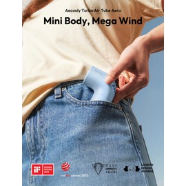 Aecooly Portable Handheld Fan, Powerful Turbo Mini Fan, 16500 RPM High Speed Aero, 14H Max Cooling Time, 5 Speeds Pocket Rechargeable Personal Small Travel GIfts for Women Men -Blue