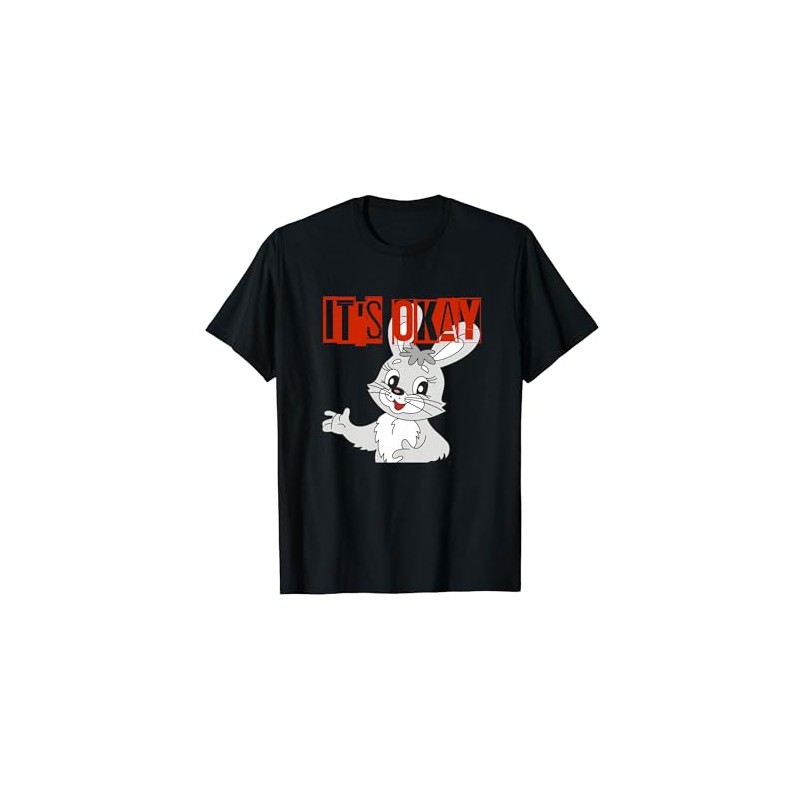 CUTE IT'S OKAY HAPPY LAUGHING RABBIT CARTOON CHARACTER T-Shirt