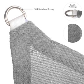 Eden's Decor Straight Flat Edge Sun Shade Sail with Grommets, Pergola Shade Cover Outdoo Sun Shade, Patio Shade, Deck Shade(Grey, 11' X 14')