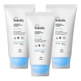 Desodorante Natura Cream con leche de algodón, 80 g, kit C/3